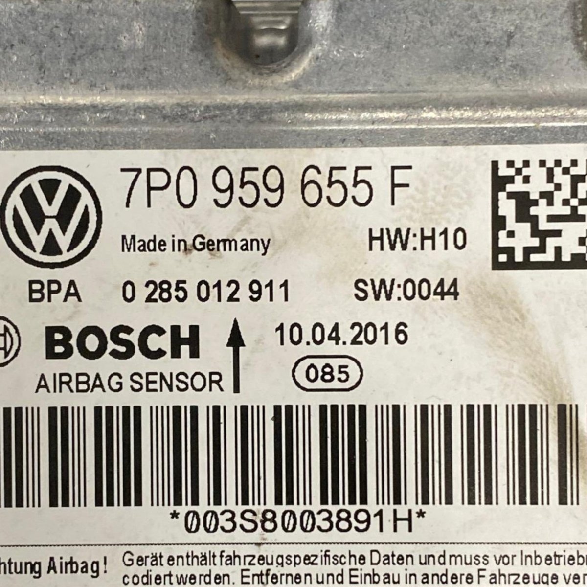 Airbag control unit porsche cayenne ii 92a (2010 - 2017) Code: 7p0959655f - F&P CRASH SRL - Used Parts
