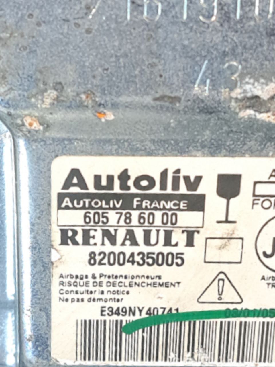 Centralina airbag Renault Espace (2004) COD:8200435005 - F&P CRASH SRLS - Ricambi Usati