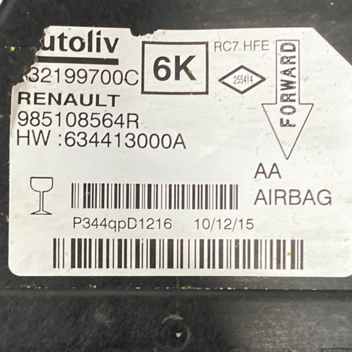Centralina airbag renault kadjar Cod: 985108564r (2015 - 2022) - F&P CRASH SRLS - Ricambi Usati