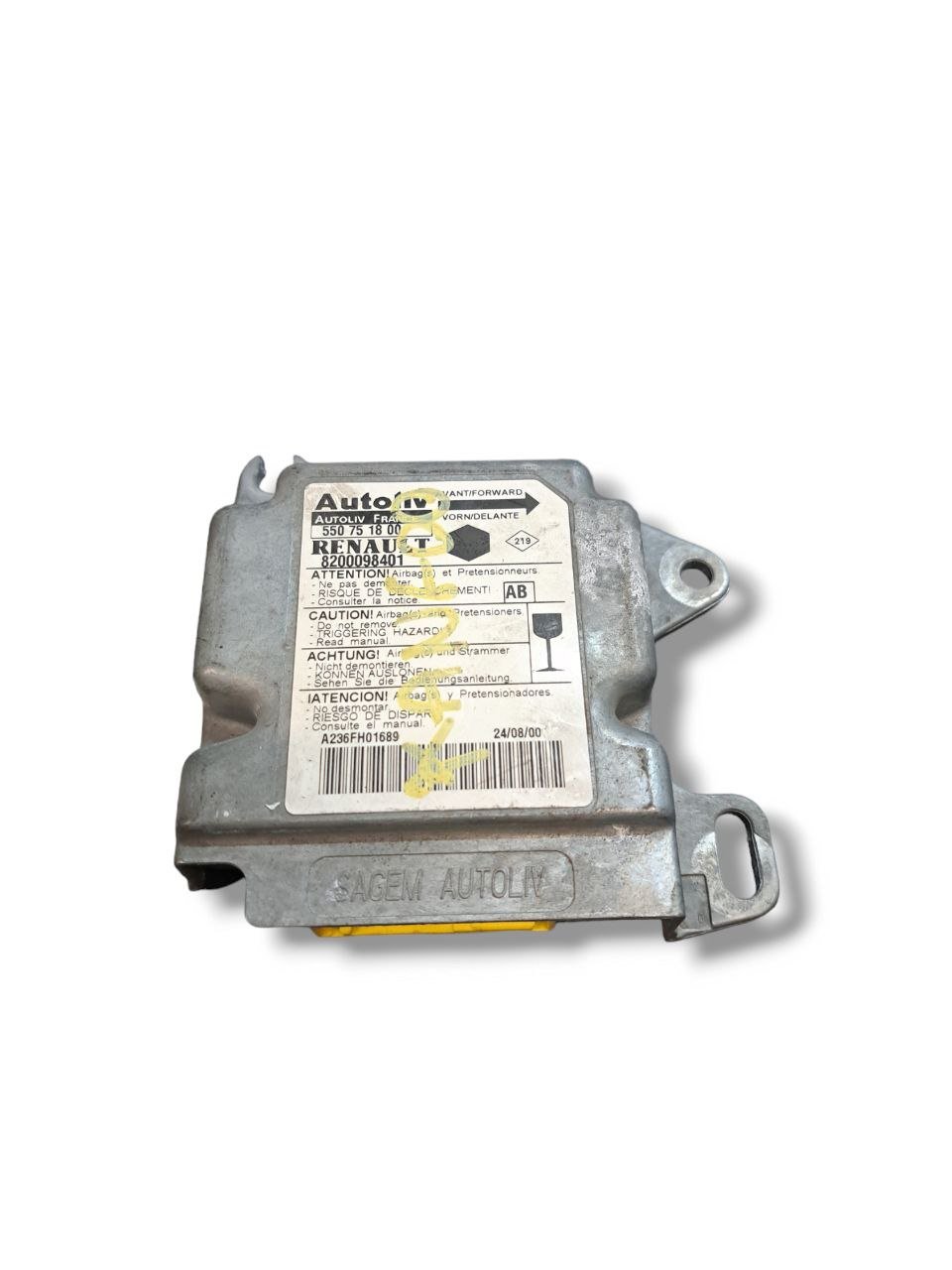 Centralina airbag Renault Kangoo (1997 - 2003) COD:8200098401 - F&P CRASH SRLS - Ricambi Usati