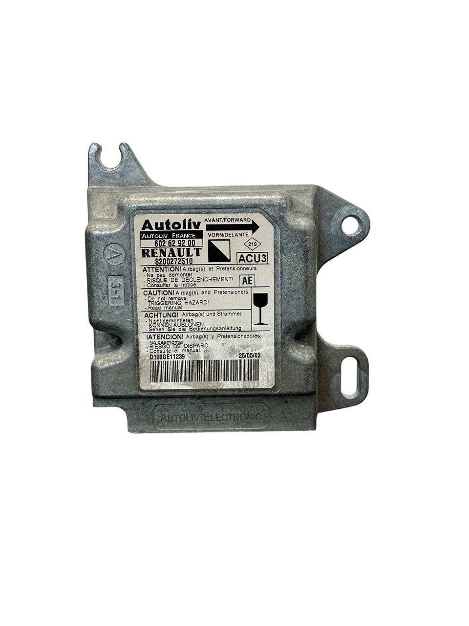 Centralina airbag Renault Kangoo (1997 - 2003) COD:8200272510 - F&P CRASH SRLS - Ricambi Usati