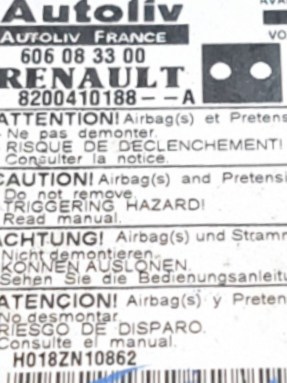 Centralina airbag Renault Kangoo (1997 - 2003) COD:8200410188 - F&P CRASH SRLS - Ricambi Usati
