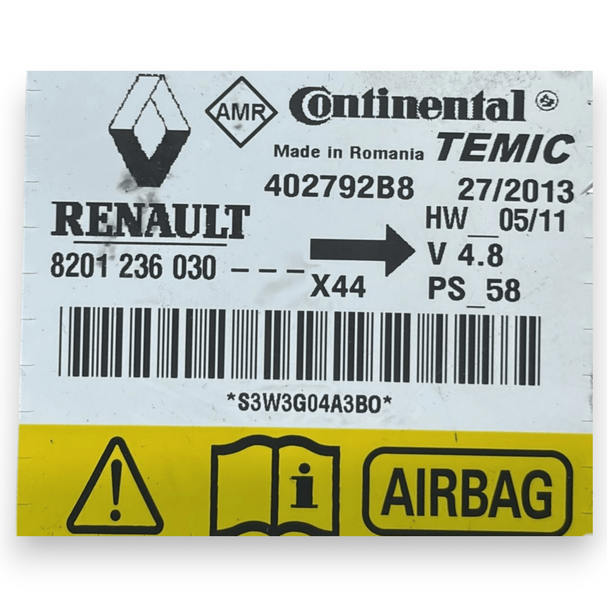 Centralina airbag renault twingo II cod:8201236030 (2007 - 2014) - F&P CRASH SRL - Ricambi Usati