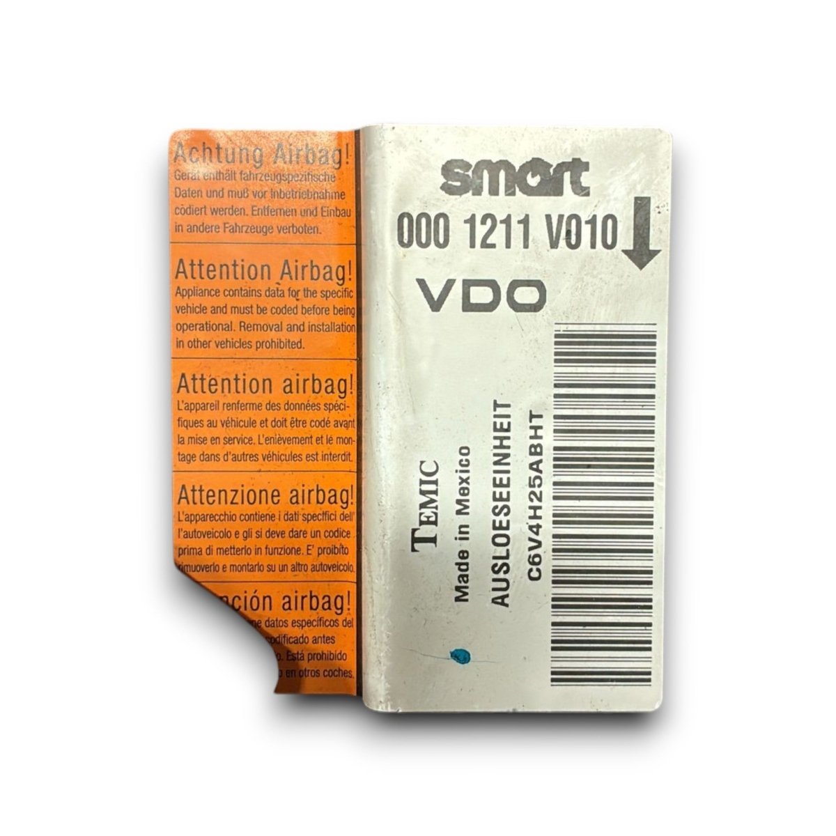 Centralina airbag smart fortwo w450 cod . 0001211v010 (1998 > 2007) - F&P CRASH SRL - Ricambi Usati