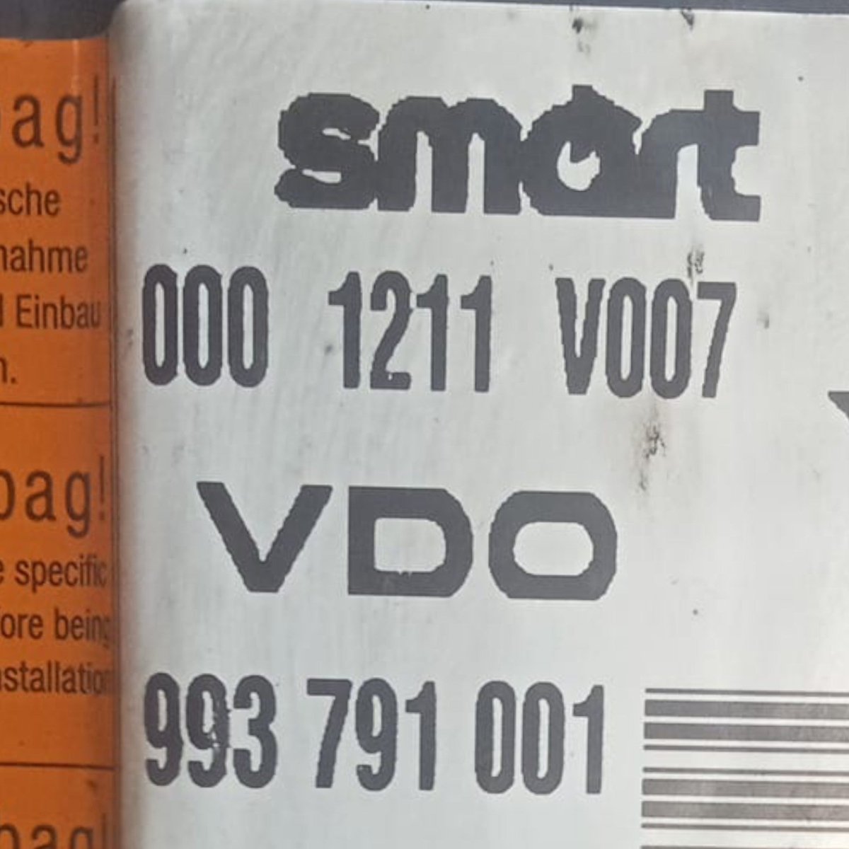 Centralina airbag smart fortwo w450 cod . 993791001 (1998 > 2007) - F&P CRASH SRL - Ricambi Usati