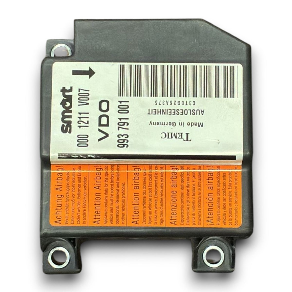 Centralina airbag smart fortwo w450 cod . 993791001 (1998 > 2007) - F&P CRASH SRL - Ricambi Usati