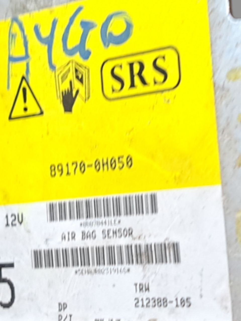 Centralina Airbag Toyota Aygo (2005 - 2014) COD:89170 - 0H050 - F&P CRASH SRLS - Ricambi Usati