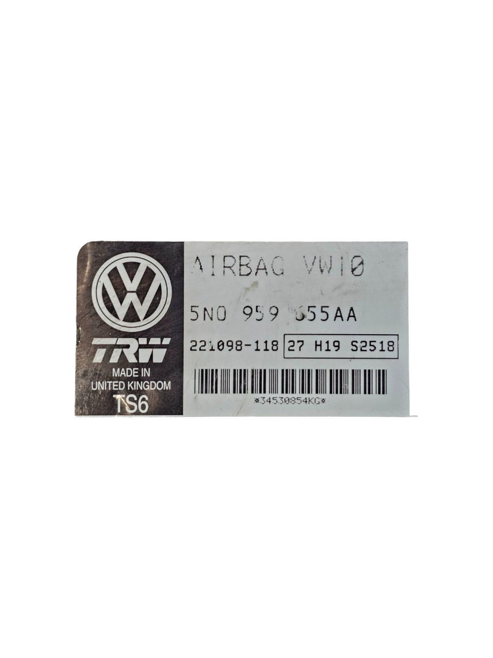 Centralina Airbag Volkswagen Tiguan 5N Cod:5N0959655 (2007 - 2016) - F&P CRASH SRLS - Ricambi Usati