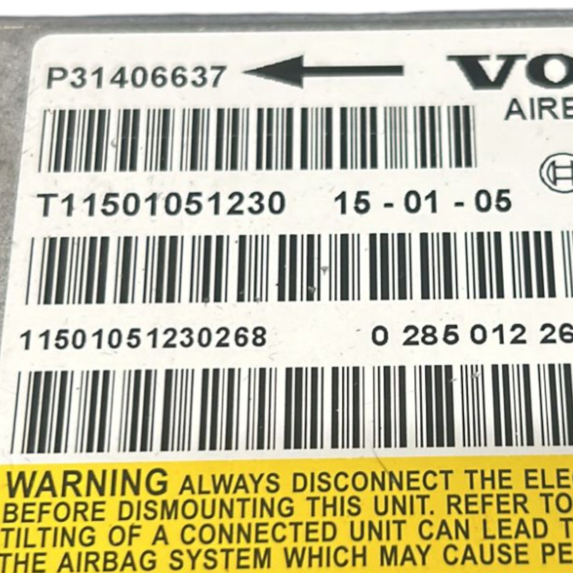 Centralina AirBag Volvo V60 (2010 > 2018) cod.31406637 - F&P CRASH SRLS - Ricambi Usati