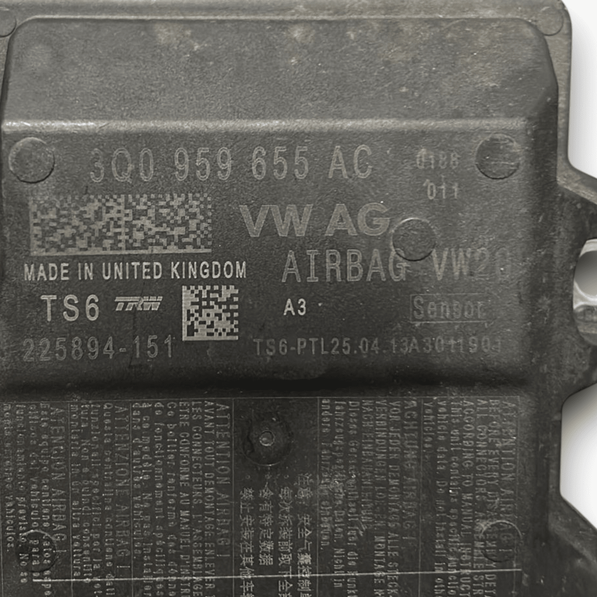 Centralina airnag seat leon iv cod:3q0959655ac (2012 > 2020) - F&P CRASH SRL - Ricambi Usati