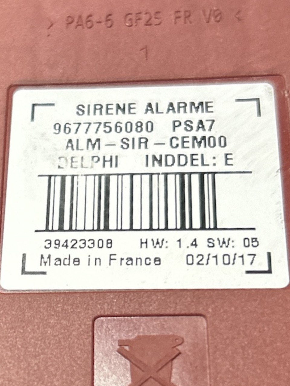 Centralina Allarme / Antifurto Citroen C3 III (2016 > ) cod.9677756080 - F&P CRASH SRLS - Ricambi Usati