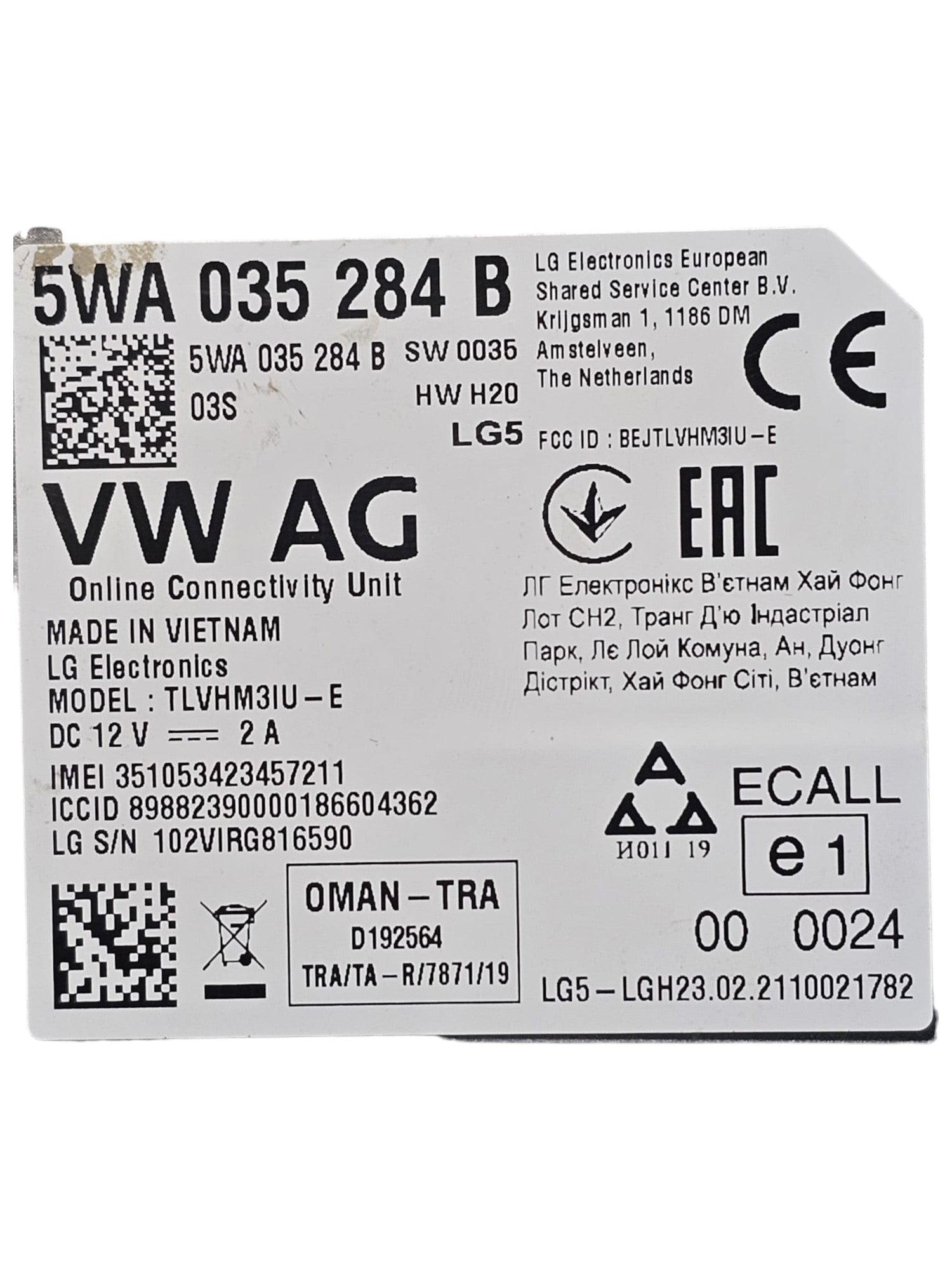 Centralina Autoradio Audi Q3 F3 Cod:5WA035284B (2018 - >) - F&P CRASH SRLS - Ricambi Usati