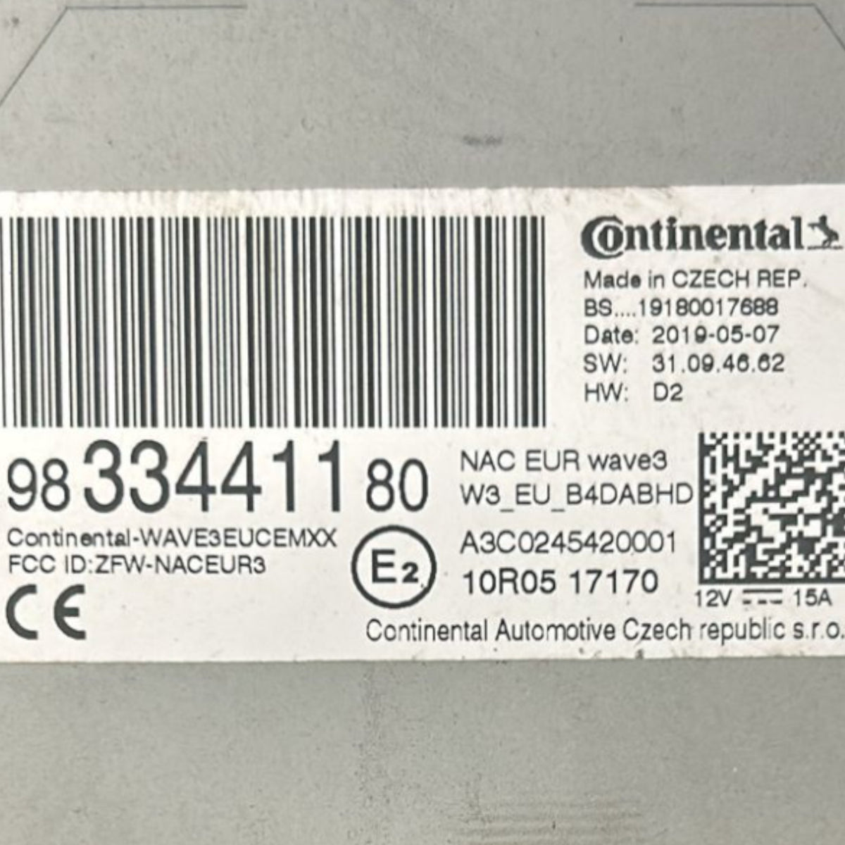 Centralina Autoradio Citroen DS7 cod.9833441180 (2017 > ) - F&P CRASH SRLS - Ricambi Usati