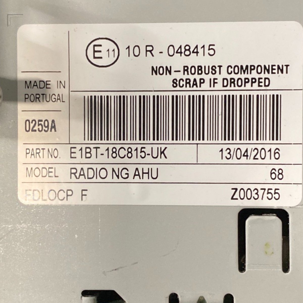 Centralina autoradio ford c - max (2010 - 2019) Cod: e1bt - 18c815 - uk - F&P CRASH SRLS - Ricambi Usati