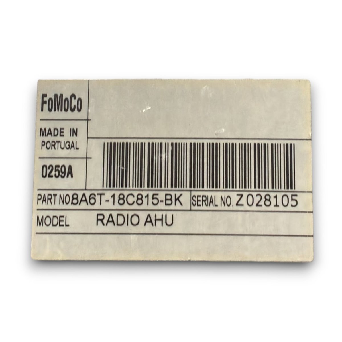 Centralina autoradio ford fiesta VI cod . 8a6t - 18c815 - bk (2008 > 2017) - F&P CRASH SRL - Ricambi Usati
