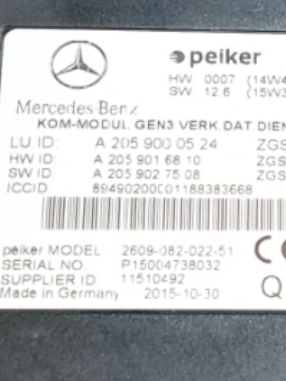 Centralina autoradio Mercedes-Benz Classe A W176 (2012-2018) COD:A2059000524 - F&P CRASH SRLS - Ricambi Usati