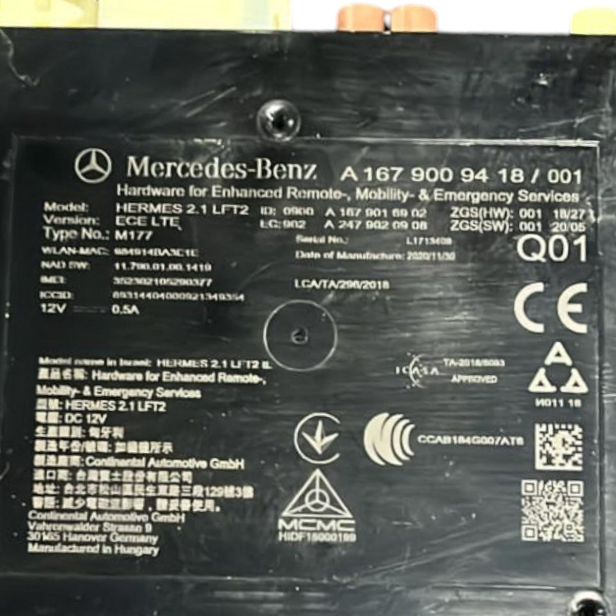 Centralina Autoradio Mercedes Benz GLC (X253) cod:A1679009418 (2015 >2022) - F&P CRASH SRLS - Ricambi Usati