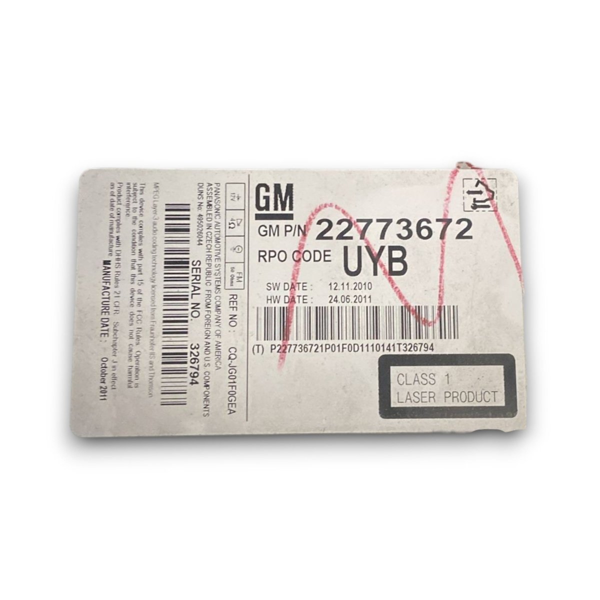 Centralina autoradio Opel Astra j cod . 22773672 (2009 > 2020) - F&P CRASH SRL - Ricambi Usati