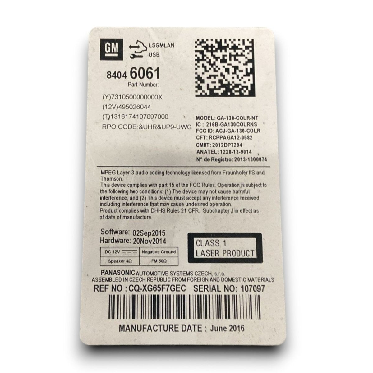 Centralina autoradio opel astra j cod . 84046061 (2009 > 2020) - F&P CRASH SRL - Ricambi Usati