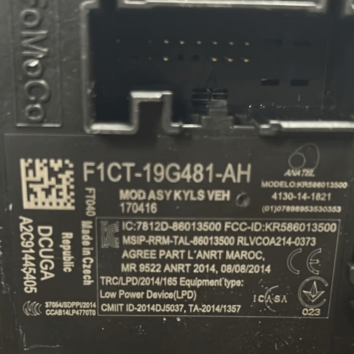 Centralina blocchetto accensione ford c - max (2010 > 2015) cod:F1CT - 19G481 - AH - F&P CRASH SRLS - Ricambi Usati