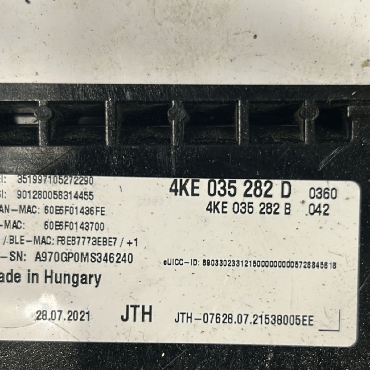 Centralina bluetooth audi a4 b9 cod:4KE035282D (2015 > 2024) - F&P CRASH SRL - Ricambi Usati