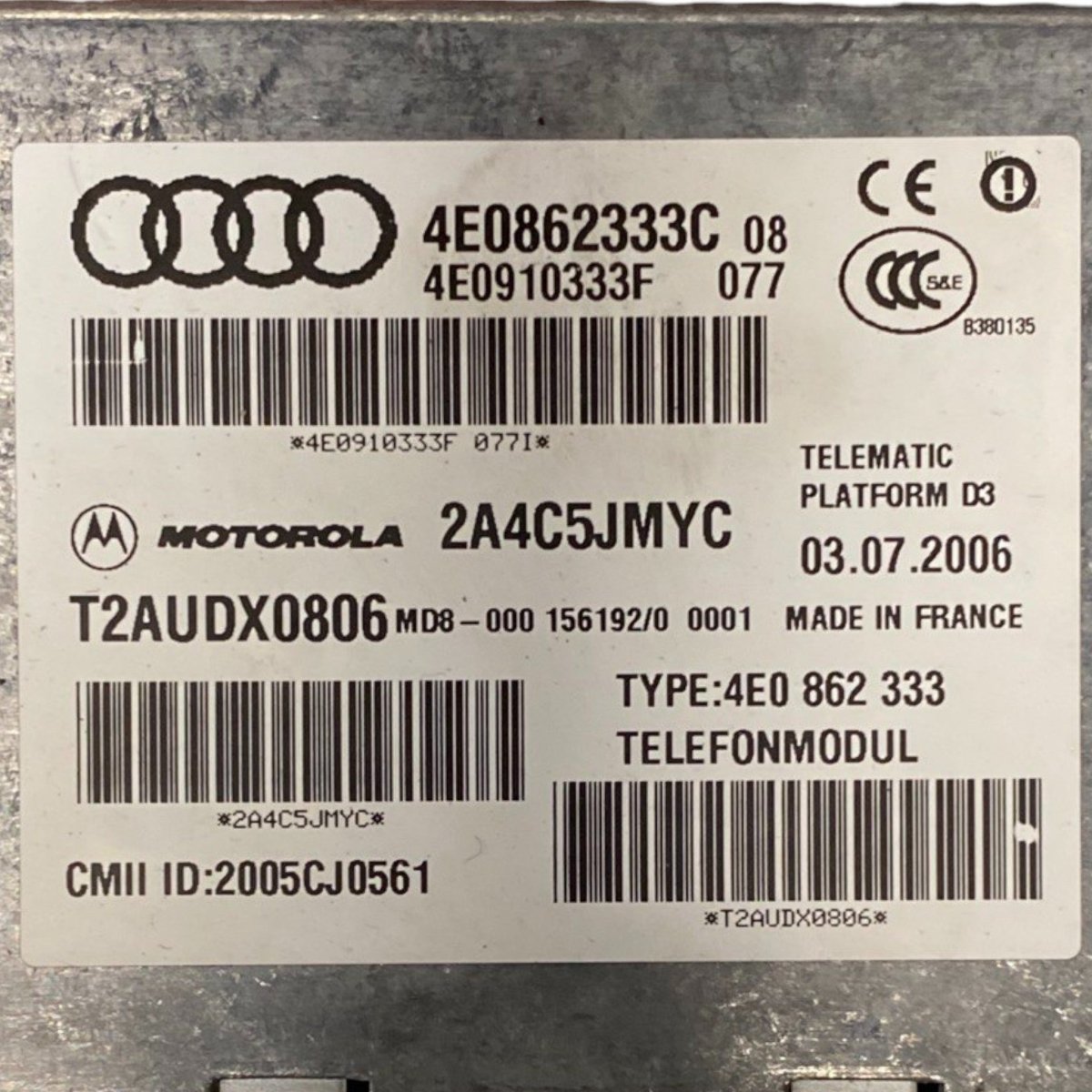 Centralina bluetooth audi q8 (2018 - 2023) Cod: 4e0862333c - F&P CRASH SRLS - Ricambi Usati