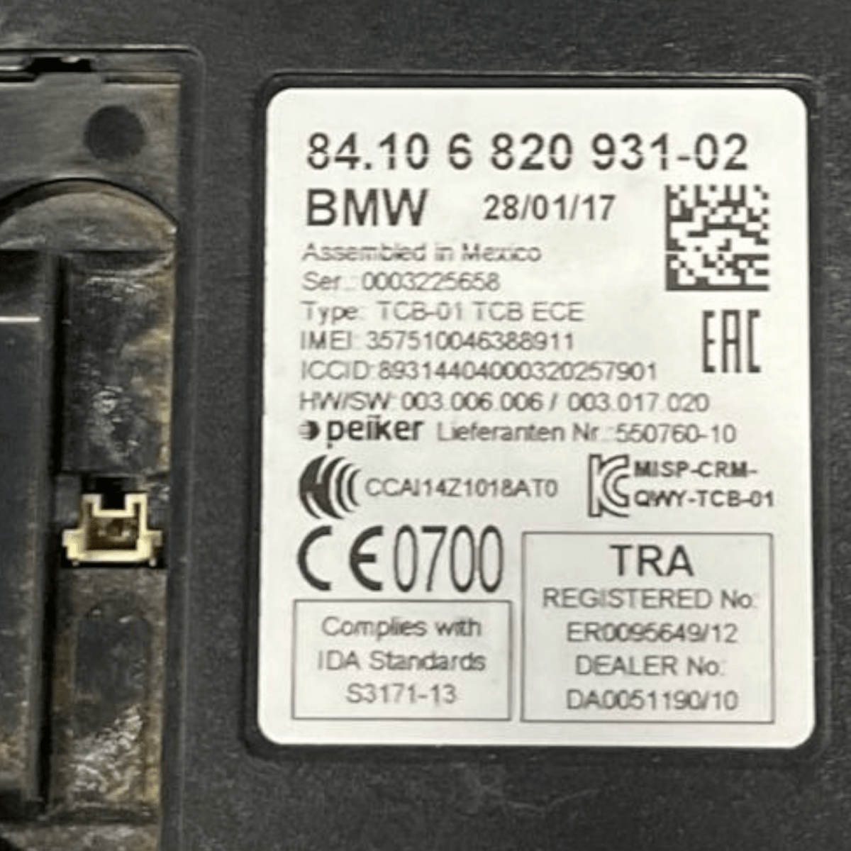Centralina Bluetooth Bmw Serie 1 F20 (2011 al 2019) cod: 6820931 - 02 - F&P CRASH SRL - Ricambi Usati