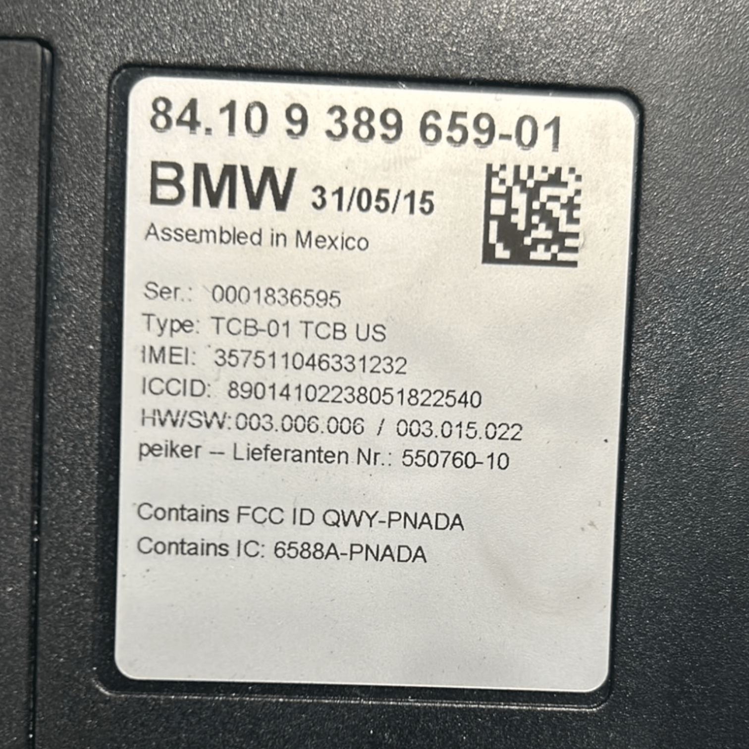 Centralina Bluetooth Bmw Serie 6 Gran Coupé cod:9389659 - 01 (2012 > 2018) - F&P CRASH SRLS - Ricambi Usati