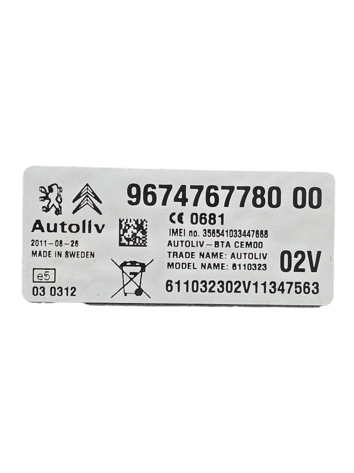 Centralina Bluetooth Citroen DS4 Cod:967476778000 (2011 - 2018) - F&P CRASH SRLS - Ricambi Usati