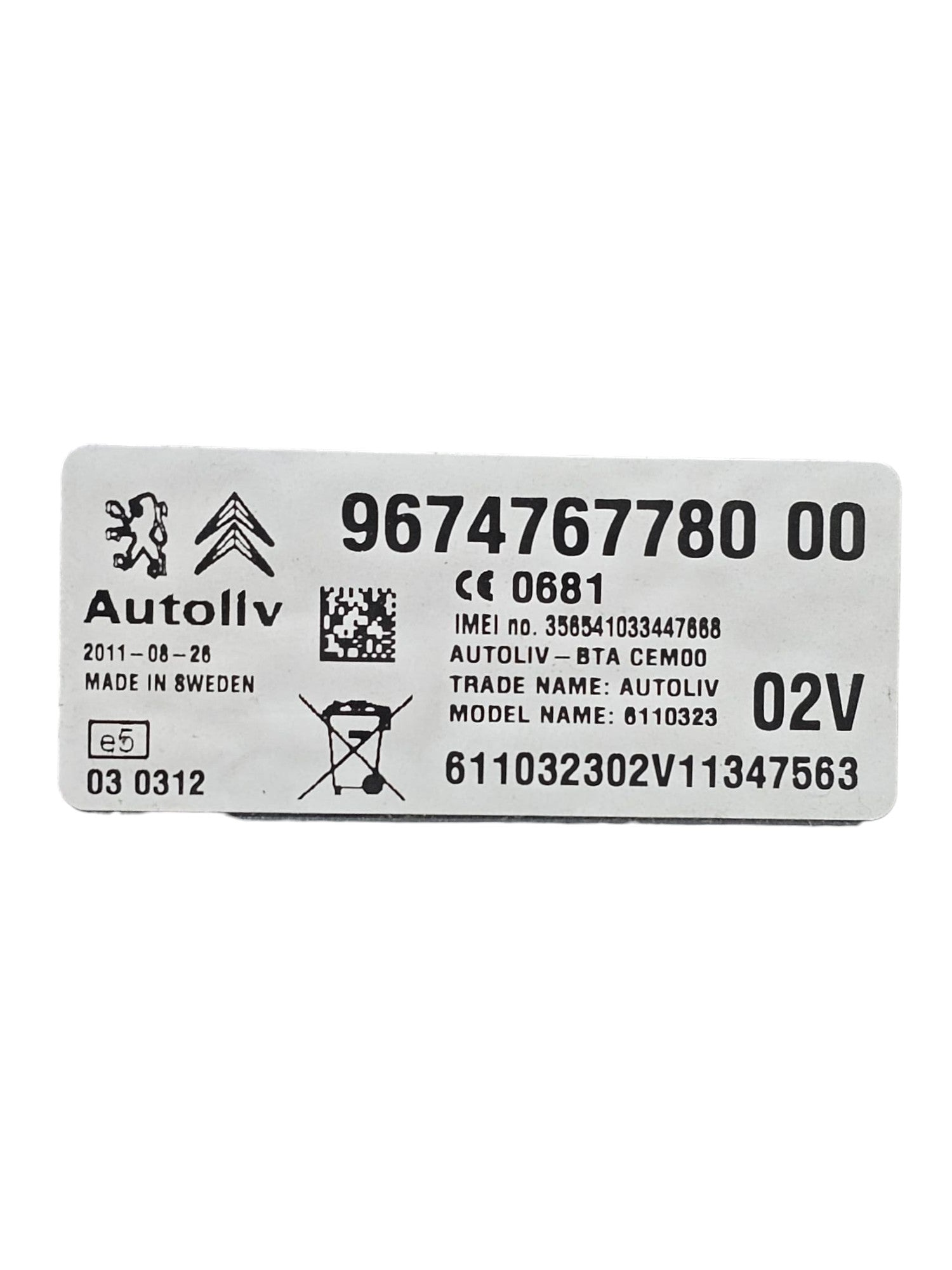 Centralina Bluetooth Citroen DS4 Cod:967476778000 (2011 - 2018) - F&P CRASH SRLS - Ricambi Usati