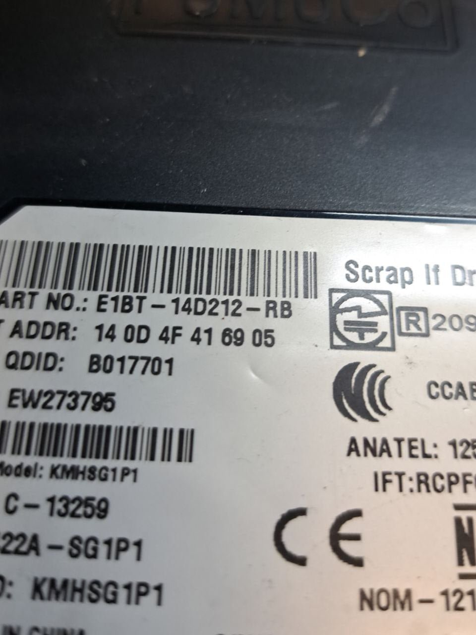 Centralina Bluetooth Ford Ecosport 1.5 Diesel (2015 >) COD:E1BT-14D212-RB - F&P CRASH SRLS - Ricambi Usati
