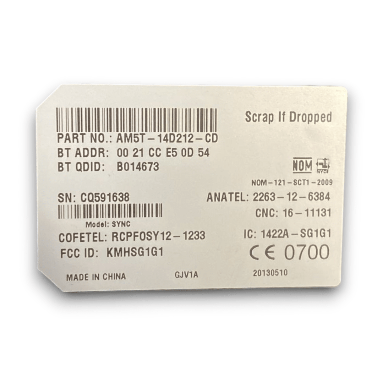 Centralina Bluetooth Ford fiesta VI cod . am5t - 14d212 - cd (2008 > 2017) - F&P CRASH SRL - Ricambi Usati