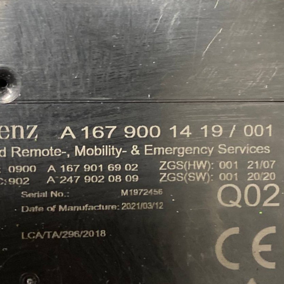 Centralina bluetooth mercedes - benz eqc Cod: a1679001419 (2019 - 2023) - F&P CRASH SRL - Ricambi Usati