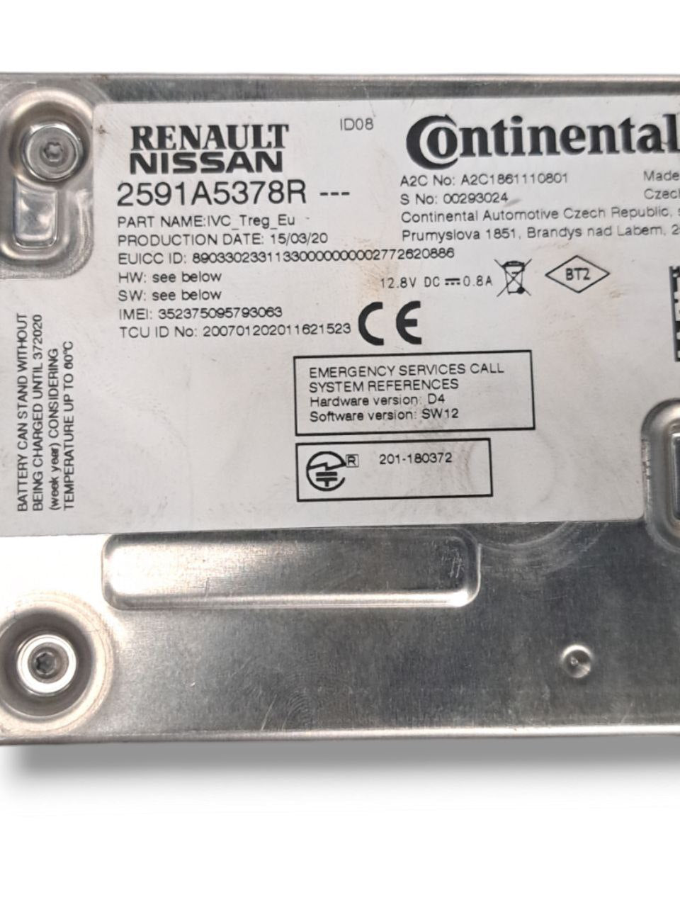 Centralina Bluetooth Renault Captur II (2019>) COD:282120588R - 2591A5378R - F&P CRASH SRLS - Ricambi Usati