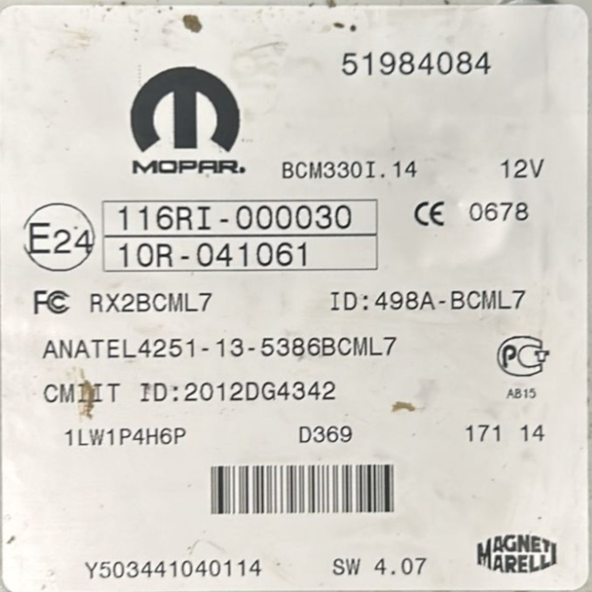 Centralina / Body Computer Fiat 500 L 1.3 Diesel cod.51984084 (2012 > 2022) - F&P CRASH SRLS - Ricambi Usati