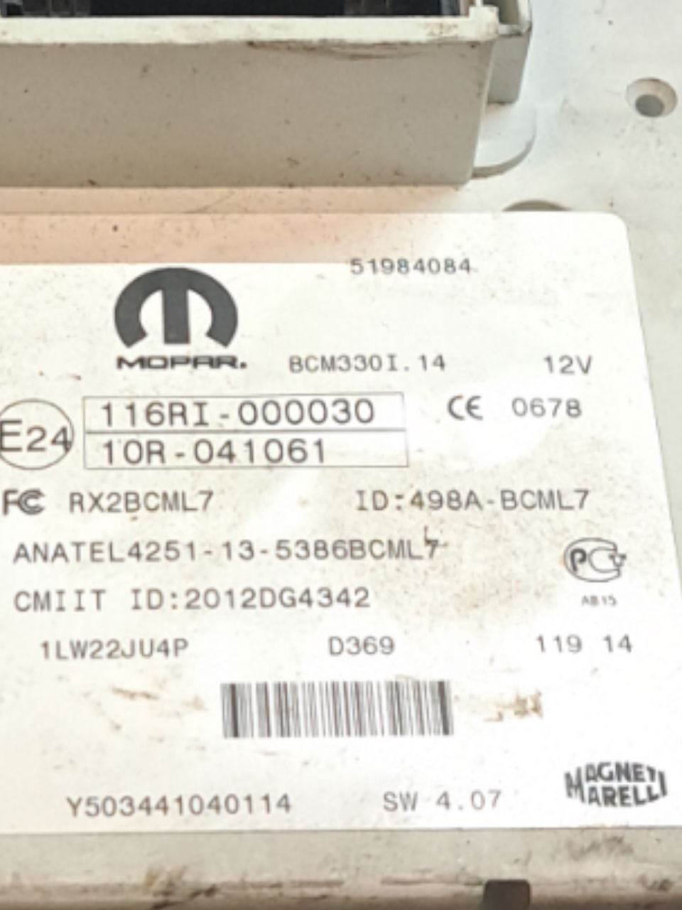 Centralina / Body Computer Fiat 500L 1.3 diesel (2014>) COD:51984084 - F&P CRASH SRLS - Ricambi Usati