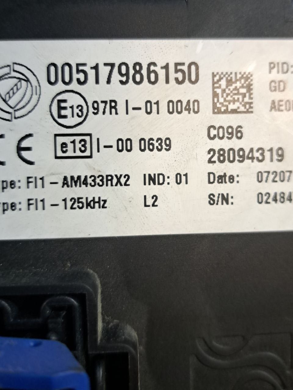 Centralina Body Computer Fiat Grande punto 1.3 diesel (2007) COD:00517986150 - F&P CRASH SRLS - Ricambi Usati