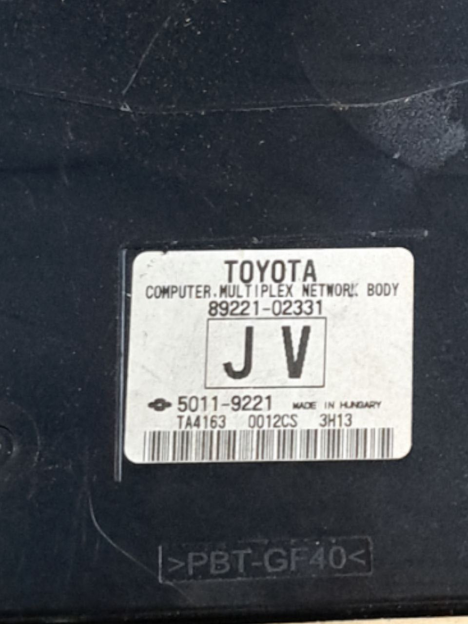 Centralina / Body Computer Toyota Auris 1.8 hybrid (2018) COD:89221 - 02331 - F&P CRASH SRLS - Ricambi Usati