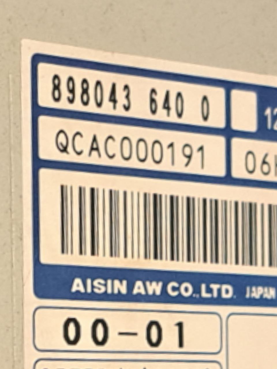 Centralina cambio Automatico Isuzu D - Max SL 3.0 Diesel COD:8980436400 - F&P CRASH SRLS - Ricambi Usati