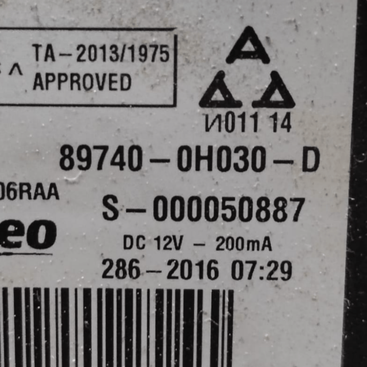 Centralina chiusura centralizzata toyota aygo ii cod: 89740 - 20h030d (2014 - 2021) - F&P CRASH SRLS - Ricambi Usati