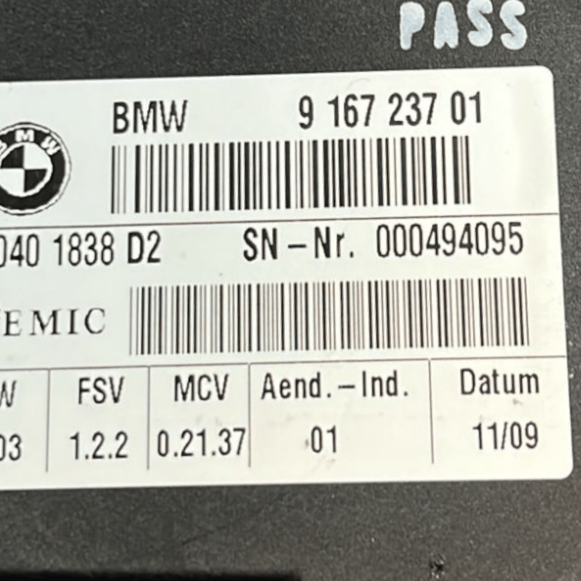 Centralina Cintura Sicurezza Posteriore Bmw Serie 3 (E92) cod:916723701 (2005 >2013) - F&P CRASH SRLS - Ricambi Usati