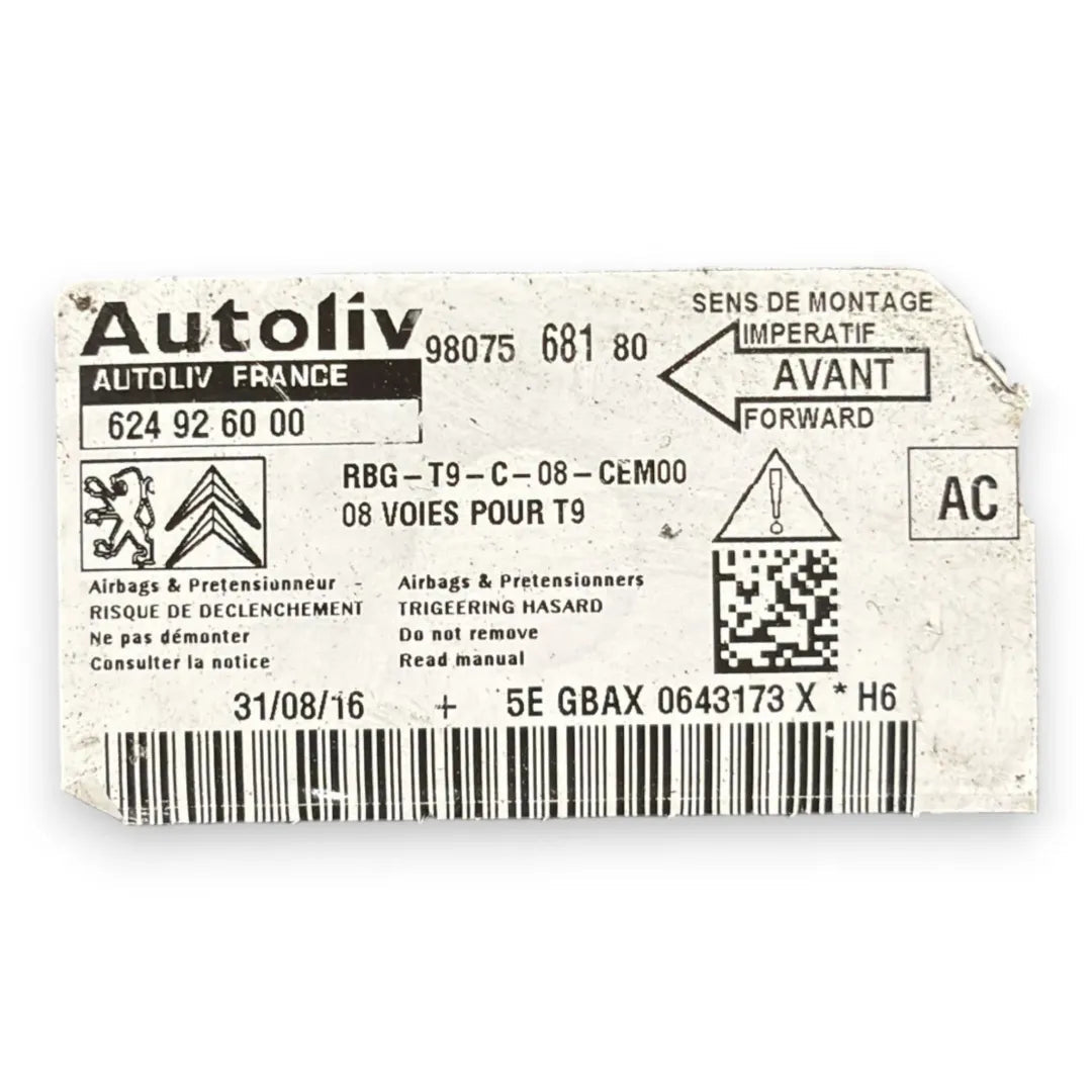 Dettaglio Centralina airbag Peugeot 308 2013–2018 OEM 9807568080 - foto 3