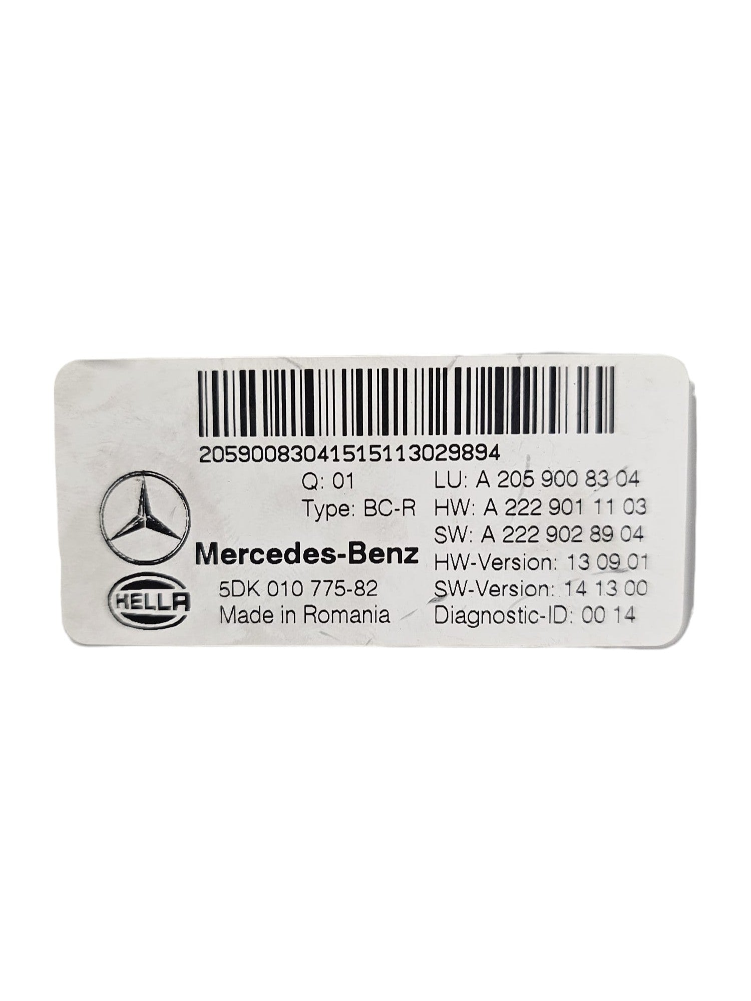 Centralina Comfort / SAM Mercedes Classe C W205 2.2 Diesel Cod:A2059008304 (2014 - 2021) - F&P CRASH SRLS - Ricambi Usati
