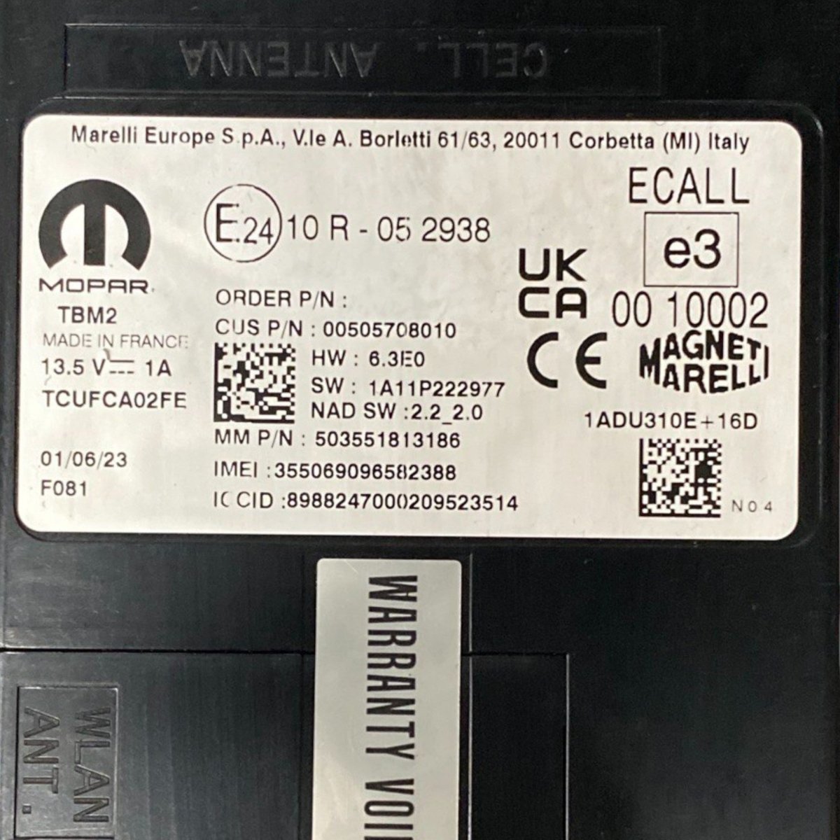 Centralina controllo telefono alfa romeo tonale Cod: 00505708010 (2022 - ) - F&P CRASH SRLS - Ricambi Usati