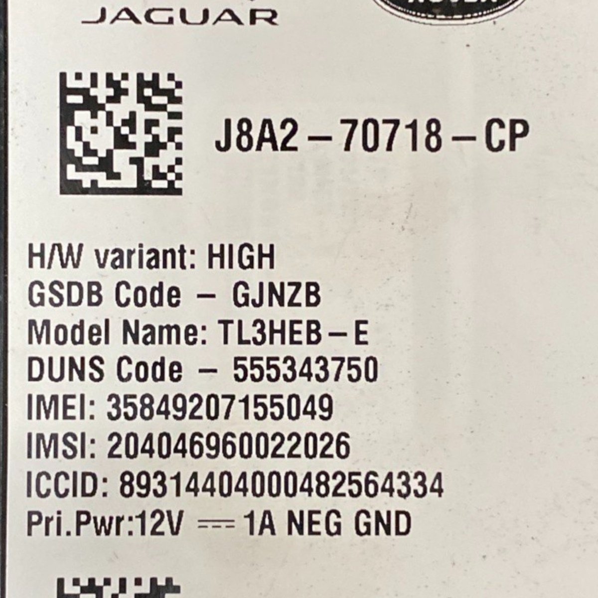 Centralina controllo telefono jaguar i - pace Cod: j8a2 - 70718 - cp (2018 - 2024) - F&P CRASH SRLS - Ricambi Usati