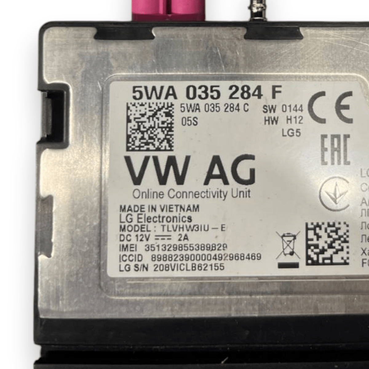 Centralina Controllo Telefono Volkswagen Golf VII (2012 al 2018) cod: 5WA035284F - F&P CRASH SRLS - Ricambi Usati