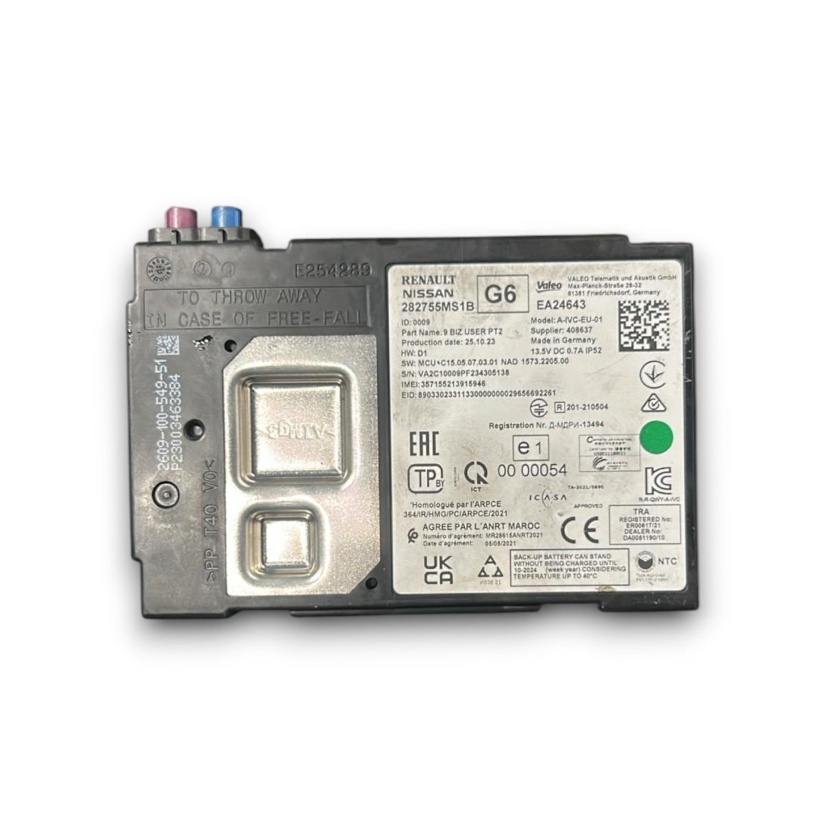 Centralina ecall Nissan Qashqai (J12) cod.282755ms1b (2021 &gt; ) - F&amp;P CRASH SRL - Ricambi Usati