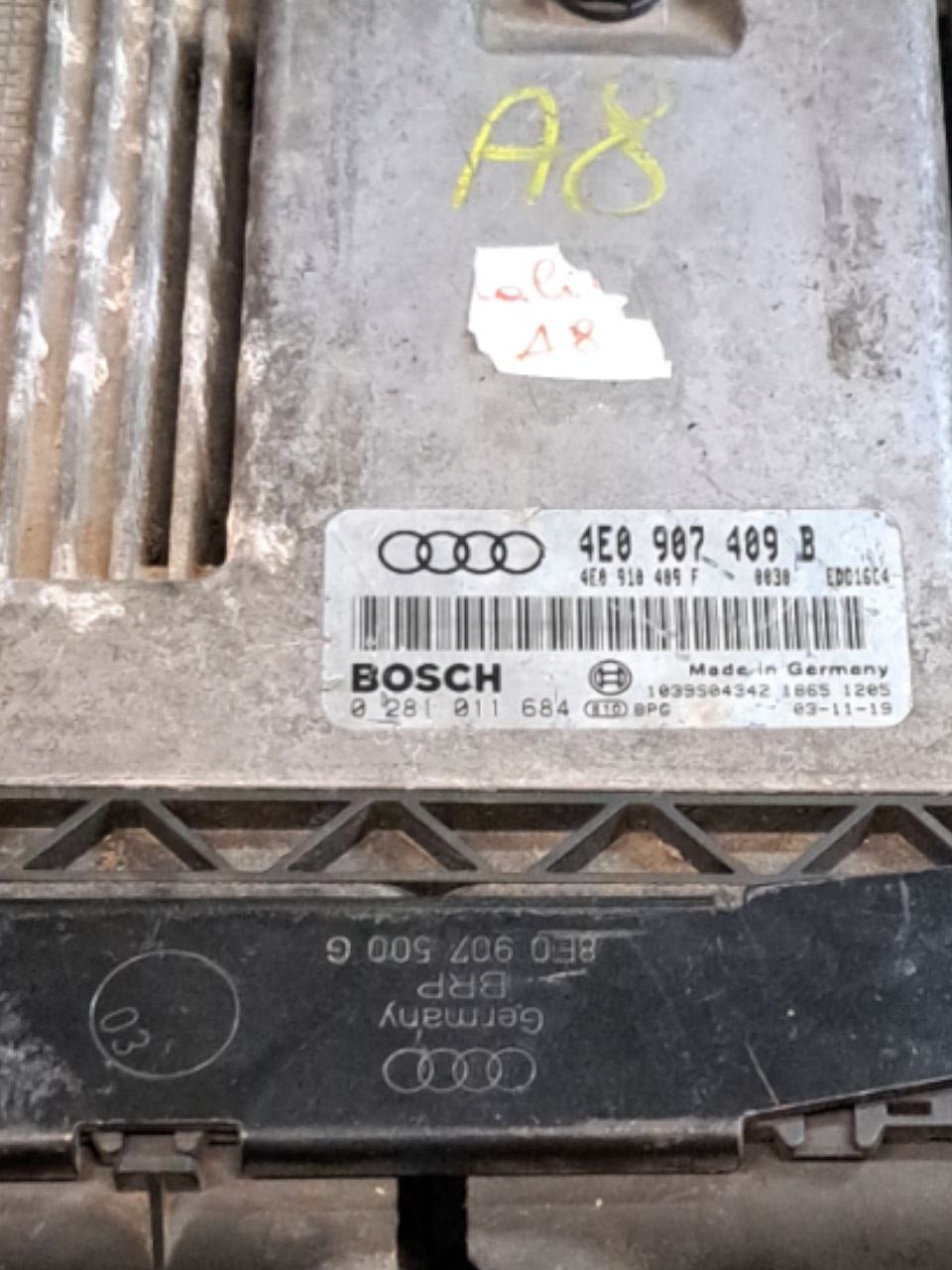 Centralina Ecu motore Audi A8 4E 4.0 Diesel (2002-2010) COD:4E0907409B - F&P CRASH SRLS - Ricambi Usati