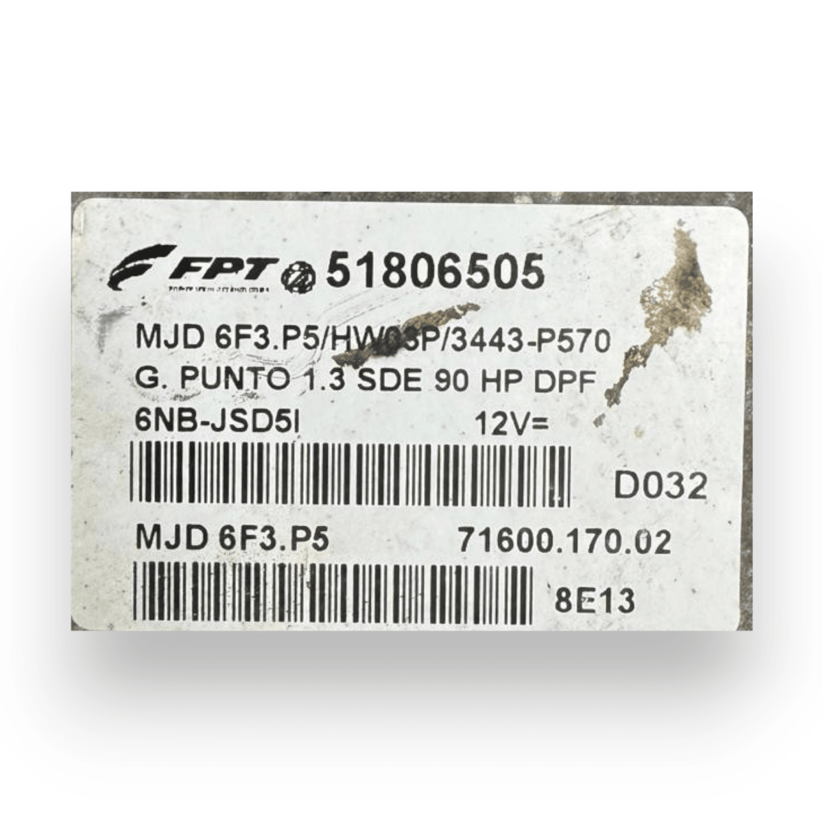 Centralina ecu motore Fiat Grande Punto 1.3 diesel cod.51806505 (2005 - 2018) - F&P CRASH SRL - Ricambi Usati