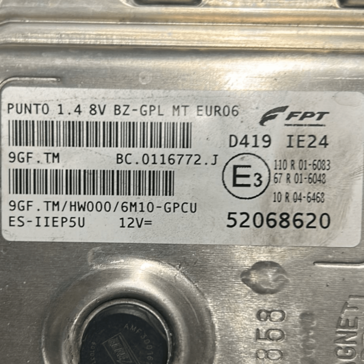Centralina ecu motore fiat grande punto 1.4 benzina cod:52068620 (2005 > 2012) - F&P CRASH SRLS - Ricambi Usati